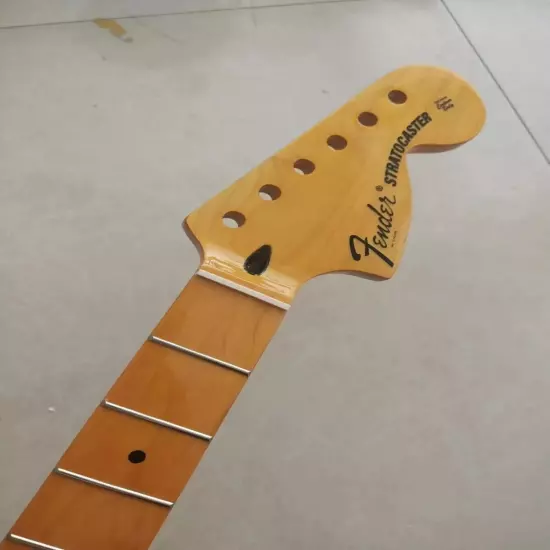 Big head 22 Fret Strat Electric Guitar Neck Maple For DIY Fender Replace yellow