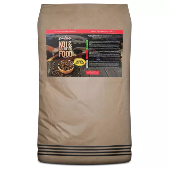 Blue Ridge Koi Fish Food 50lb - Koi Food 3/16” Large and Mini Blend Growth Fo...