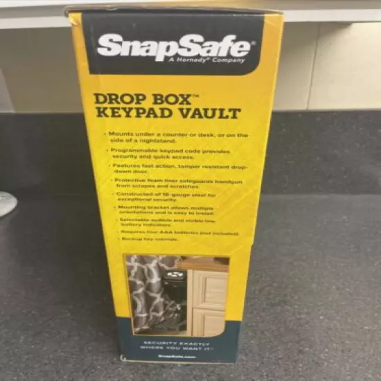 SnapSafe Drop Box Keypad Vault, 13.5"H x 7.5"W x 3.6"D NEW Gun Safe,Black75431