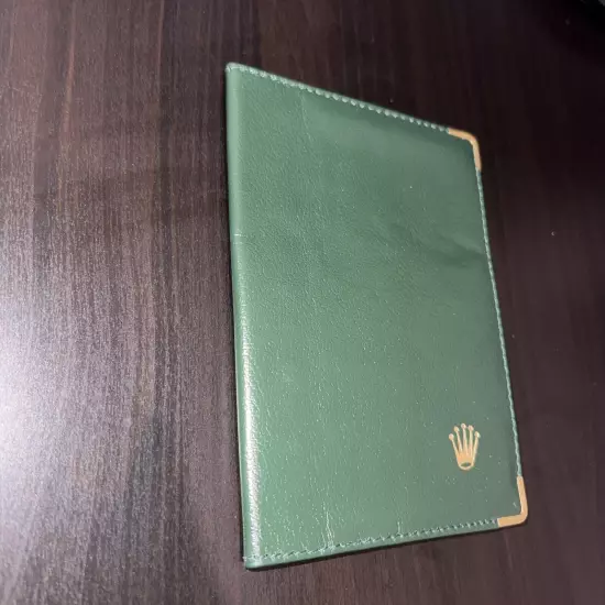 NEW Rolex Vintage Green Leather Card Wallet Passport Holder NEW