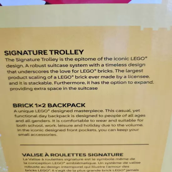 LEGO Carry-on trolley TSA Lock & Backpack Luggage Set Red | Brand New