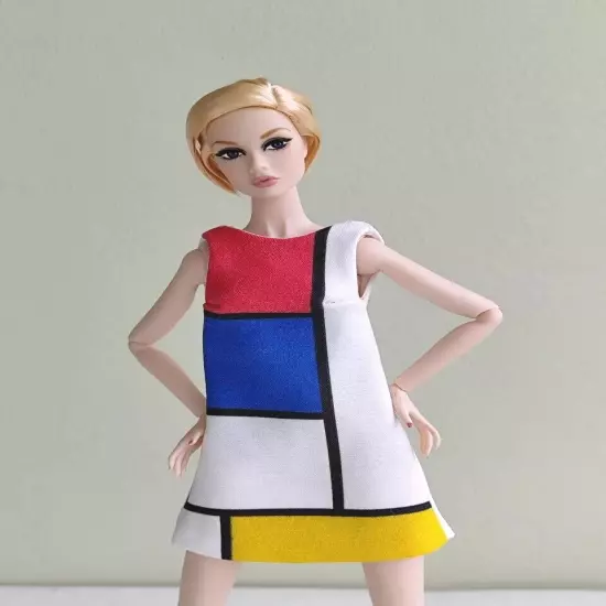 Red & Blue Color Block dress for Poppy Parker, Nu face, Nippon by Olgaomi