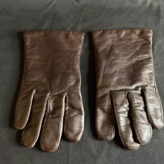 Vintage Fownes Leather Gloves Womens Size M Brown WPL 9522 Thinsulate Lining