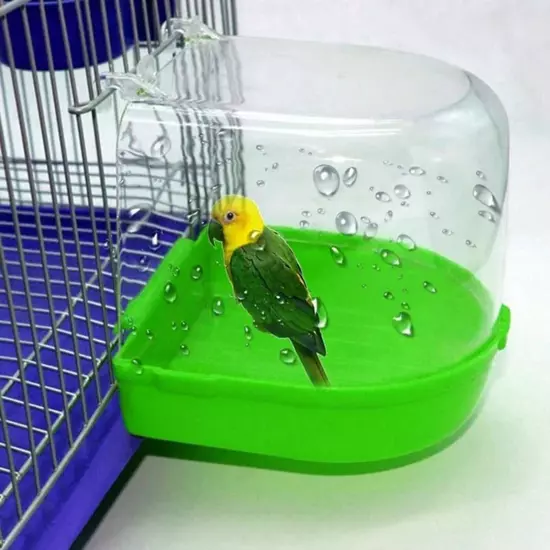 Parrot Bath Box Bird Cage Accessory Supplies Bathing Tub Bath For Pet Brids