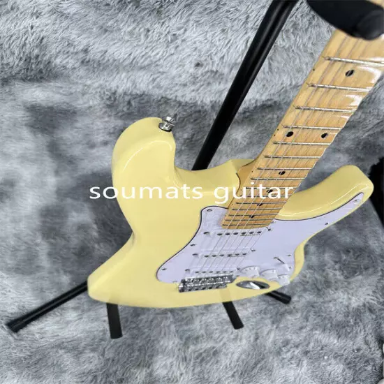 Factory Made ST Cream Electric Guitar 3S Pickup Maple Fretboard Chrome Hardware