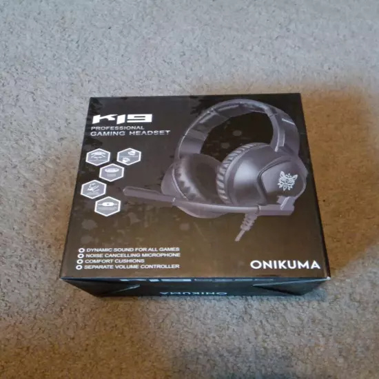 ONIKUMA K19 Wired Gaming Headphones With Microphone Gamer Headset Brand New 