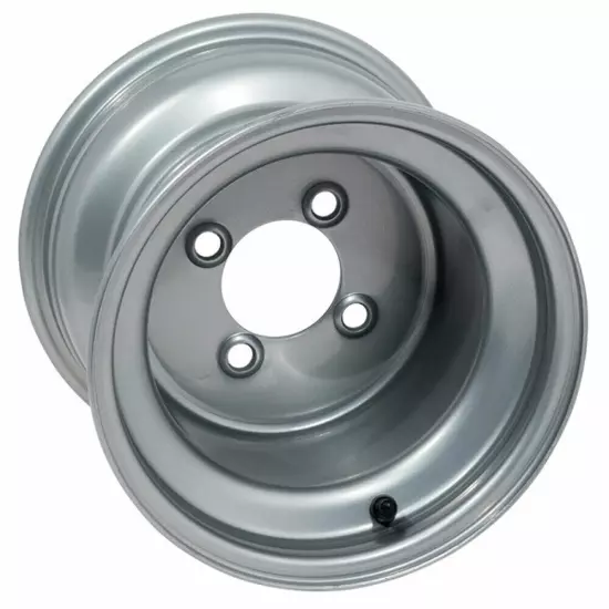 GTW Silver Steel Golf Cart Wheel | 8x7 | Centered | 4x101.6mm Bolt Pattern