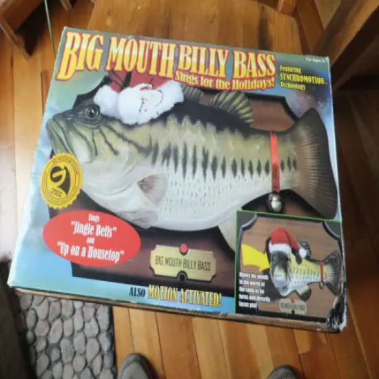 NOS Vintage Gemmy Big Mouth Billy Bass Sings for the Christmas Holidays