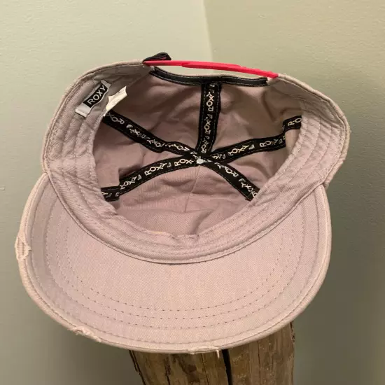 ROXY DISTRESSED BEIGE & PINK BASEBALL HAT WOMANS ONE SIZE