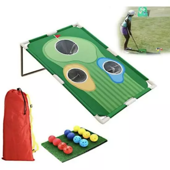 Backyard Golf Cornhole Game Portable Chipping Game Golf Ball Target Net Practice