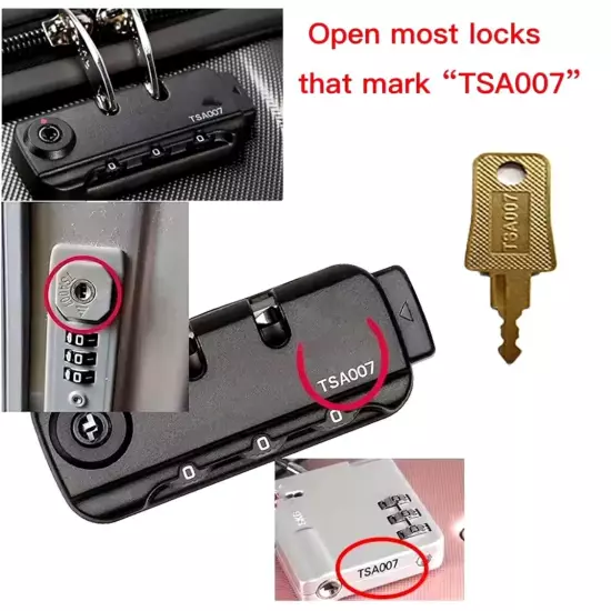 2 Key Set TSA 007 TSA 002 Master Luggage Keys, Universal Travel Locks Compatible