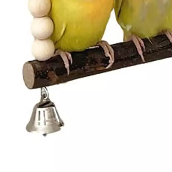 Bird Swing for Two Birds, Wooden Bird Swing with Bell Toy, Hanging Swing, 1431