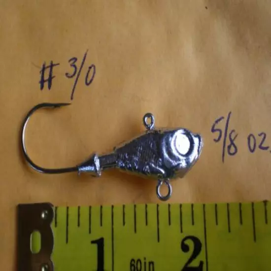 27 PCS. ULTRA MINNOW JIG LURE 5/8,1/2,3/8 OZ. #3/0 WITH TWO EYES/UNPAINTED 9 EA.