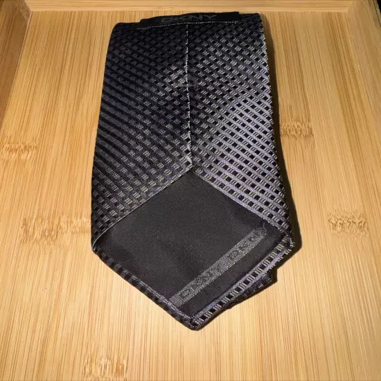 DKNY Striped Gray Black Silk Tie - 58L 3.5W