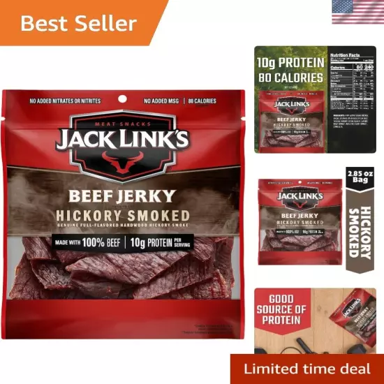 Premium 100% Beef Jerky - Hickory Smoked Flavor, 2.85 oz | Healthy Snack Choice