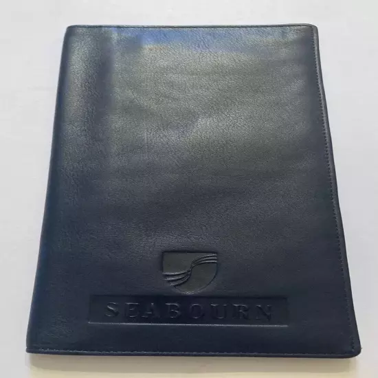 Seabourn Cruise Leather Travel Wallet Navy Passport Document Zipper Card Slot