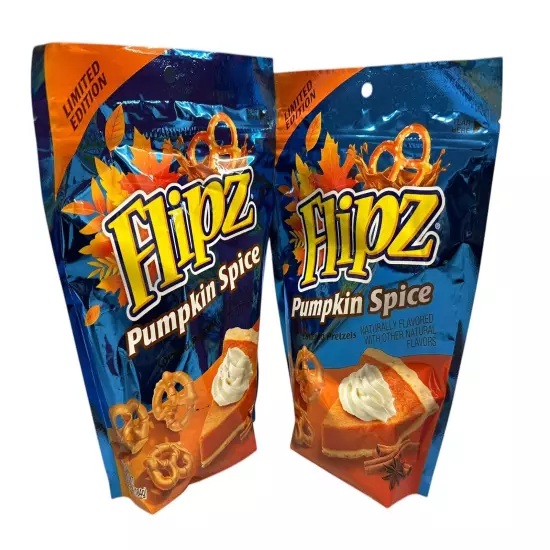 Flipz Pumpkin Spice Covered Pretzels LIMITED EDITION LE NEW Ex 4/25 6.5oz Lot x2