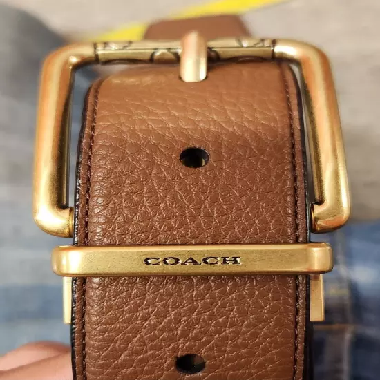 Coach Wide Harness Cut-TO-Size Reversible Brown/Black Belt 