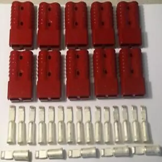 10 Pack Authentic Anderson SB175 Kit Red Housings + 1/0 AWG Contacts 6329G1