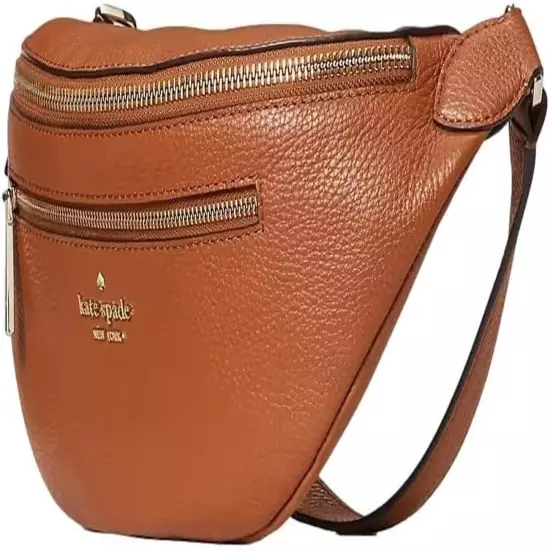 Leila Leather Belt Bag Fanny Pack in Warm Gingerbread