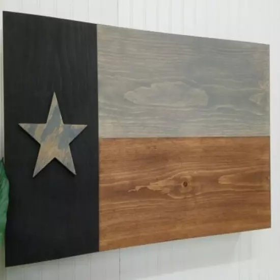 39" Texas Flag Gun Concealment Cabinet Secret Hidden Storage Furniture Rustic