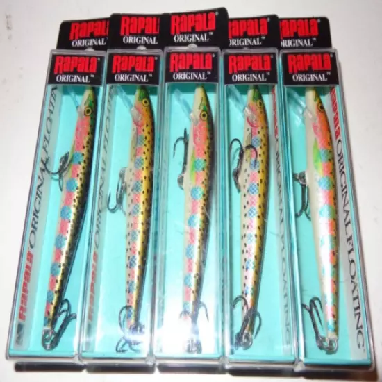 Lot 5 New Rapala Original Floating F-9 Crankbait Fishing Lures Rainbow Trout-RT