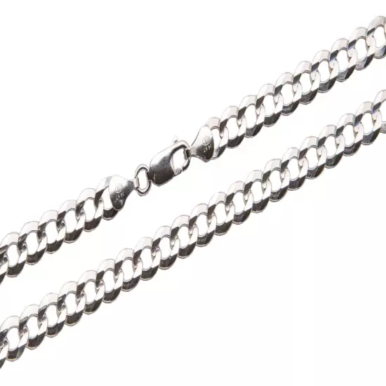 14k Solid White Gold Cuban Link 2mm-8mm Chain Necklace 16"-30"