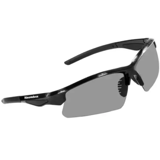 Snowbee Classic Open Frame Sunglasses - Gloss Black Frame / Smoke Lens - 18032-1