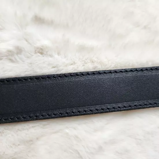 Silver Belt Collection SSN Size 32/80 cm Genuine Leather Black Belt