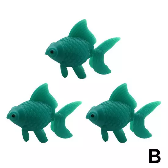 3Pcs Plastic Artificial Moving Fish Gold Fish Ornament Fishes Small Decor H2I6