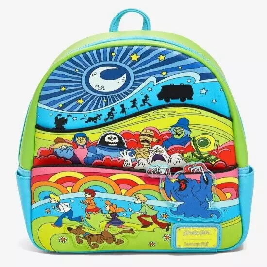 Loungefly Scooby-Doo Psychedelic Monster Chase Glow In The Dark Mini Backpack