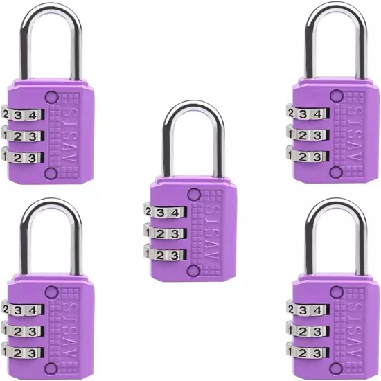 3-Digit Combination Lock – Pink Gym, Outdoor Padlock for School Lockers & Tool