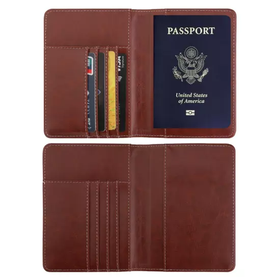 Anti-Theft RFID Blocking Leather Passport Holder ID Credit Card Cover Wallet USA