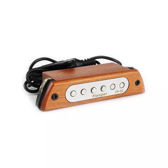 Flanger Wood Acoustic Guitar Sound Hole Magnetic Pickup 6.3mm Female Converter