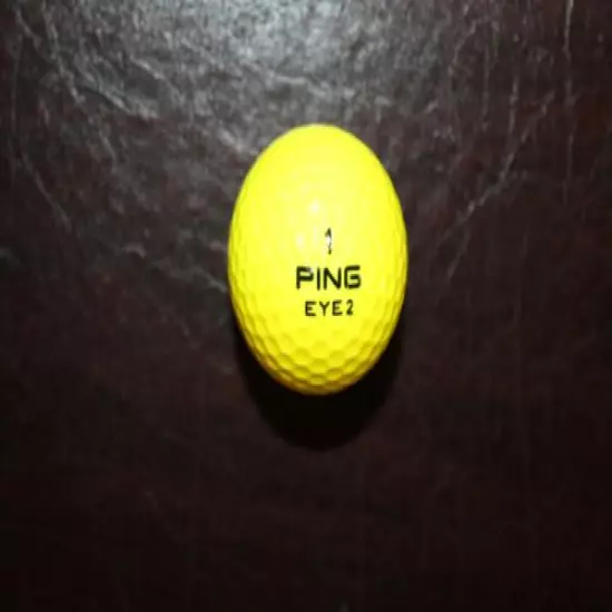 VINTAGE SOLID YELLOW PING EYE 2 GOLF BALL 