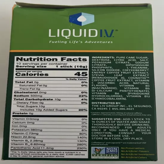 Liquid IV Electrolytes Drink Mix YUZU Pineapple 10Ct Exp 10/25