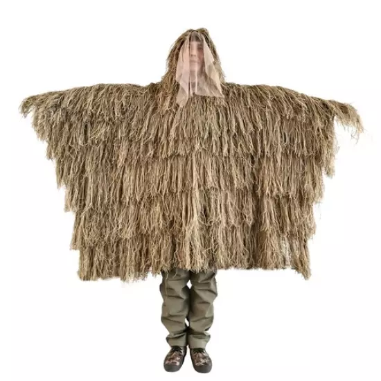 Withered Grass Hunting Cloak Ghillie Camouflage Outdoor Jungle Hunting Poncho