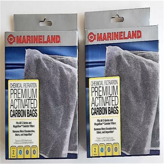 MarineLand Premium Activated Carbon Bags Chemical Filtration in Aquariums 4count