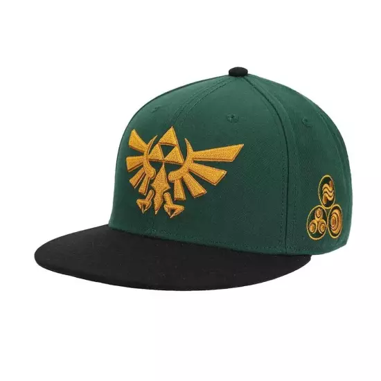 Legend of Zelda Hyrule Crest Embroidered Flat Bill Snapback, One Size