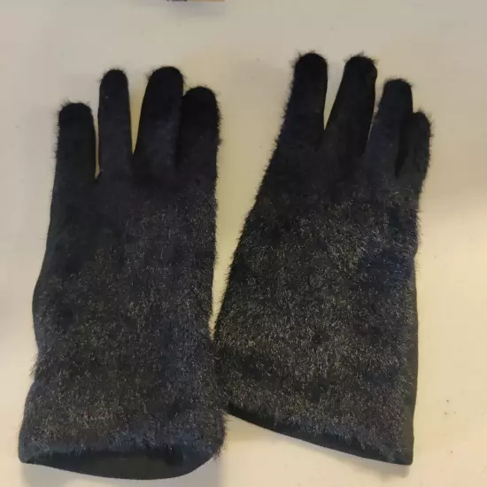 Mango Ladies Black Gloves