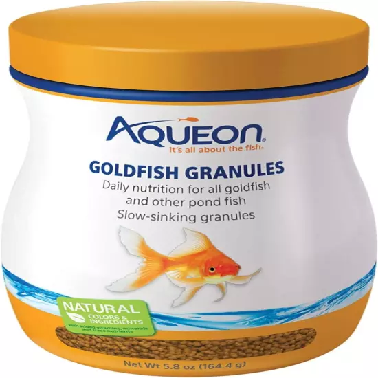 Aqueon Goldfish Fish Food Slow Sinking Granules, 5.8 Ounce, 100106053