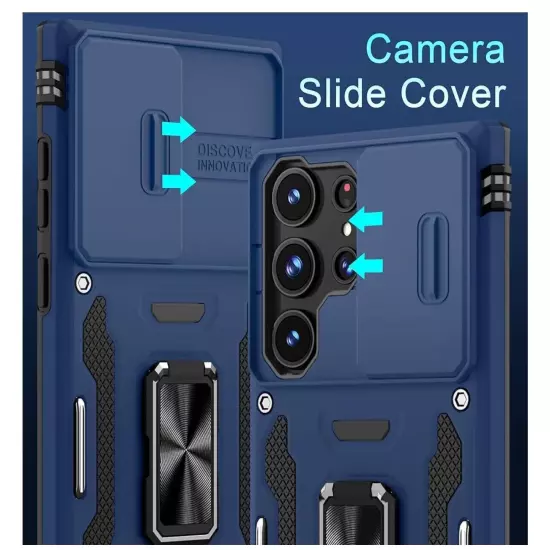 DEERLAMN Case for Samsung Galaxy S24 Ultra with Slide Camera Cover