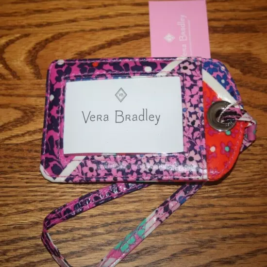 Vera Bradley LUGGAGE TAG laminated travel suitcase ID case gift card holder NEW