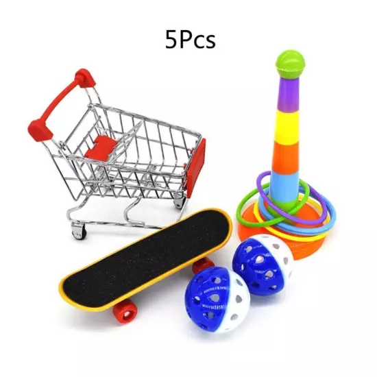 Pet Educational Shopping Cart Training Rings Skateboard Stand Perch