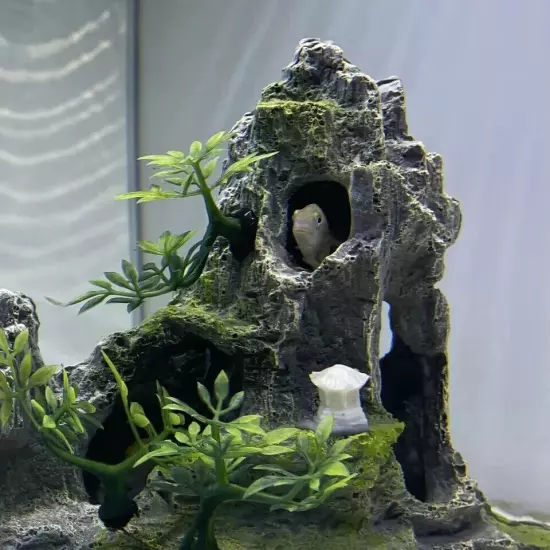 Aquarium Fish Tank Ornament Decoration Mountain Hiding Fish Tank Cave Mountain