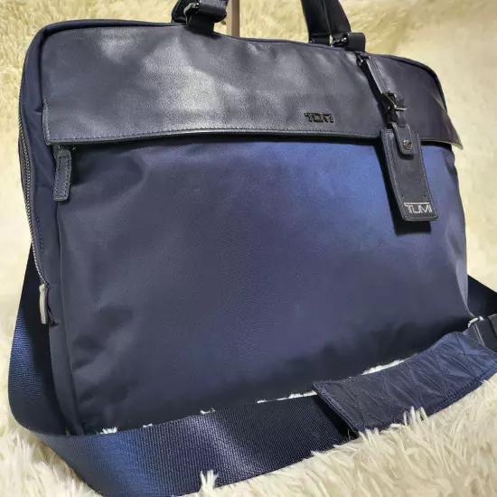 Tumi Business Bag Shoulder 2Way Gibbs Navy Leather Nylon