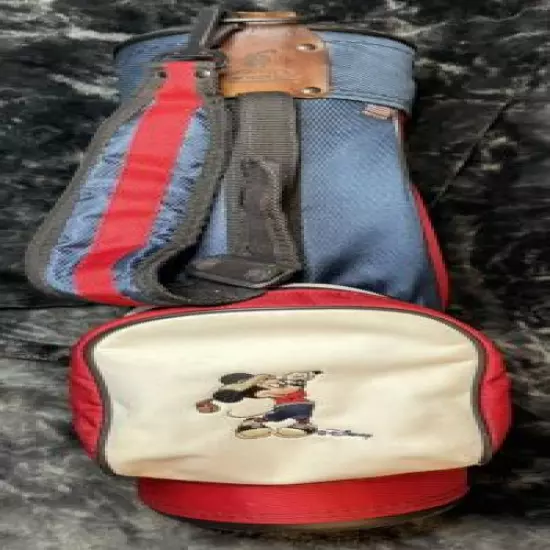 1996 Youth Mickey Mouse Disney Golf Bag 24.5" No Stand EUC Red White Blue Sports