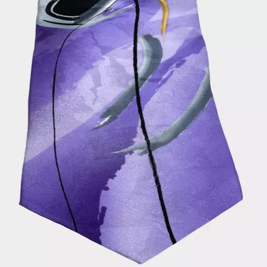 J. Garcia Collection Fifty-Eight Duckworm Alarm Purple Silk Tie Necktie 3" x 56"