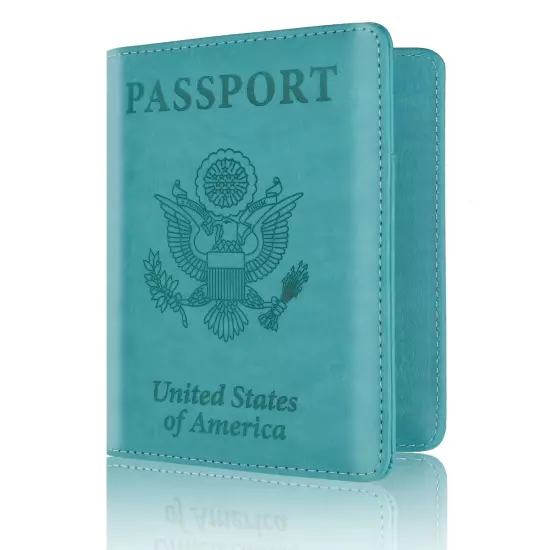 Anti-Theft RFID Blocking Leather Passport Holder ID Credit Card Cover Wallet USA