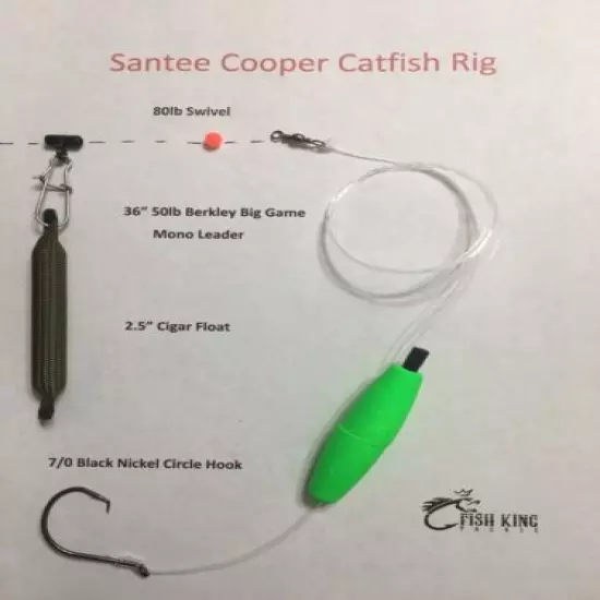 Santee Cooper Catfish Rig ( 12 Pack) 2 oz Slinky Weights Lake Wylie Catfishing